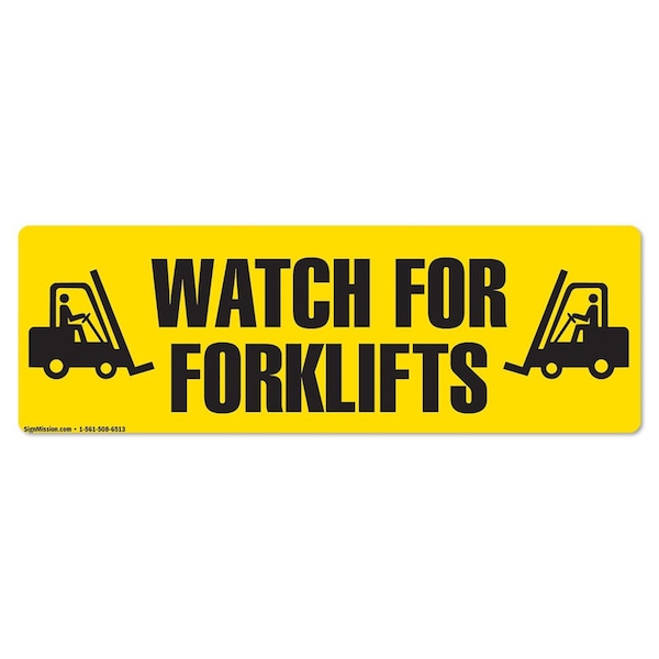 Watch For Forklifts 18in Non-Slip Floor Marker, 12PK, 16 in L, 16 in H, FD-2-R-16-12PK-99821
